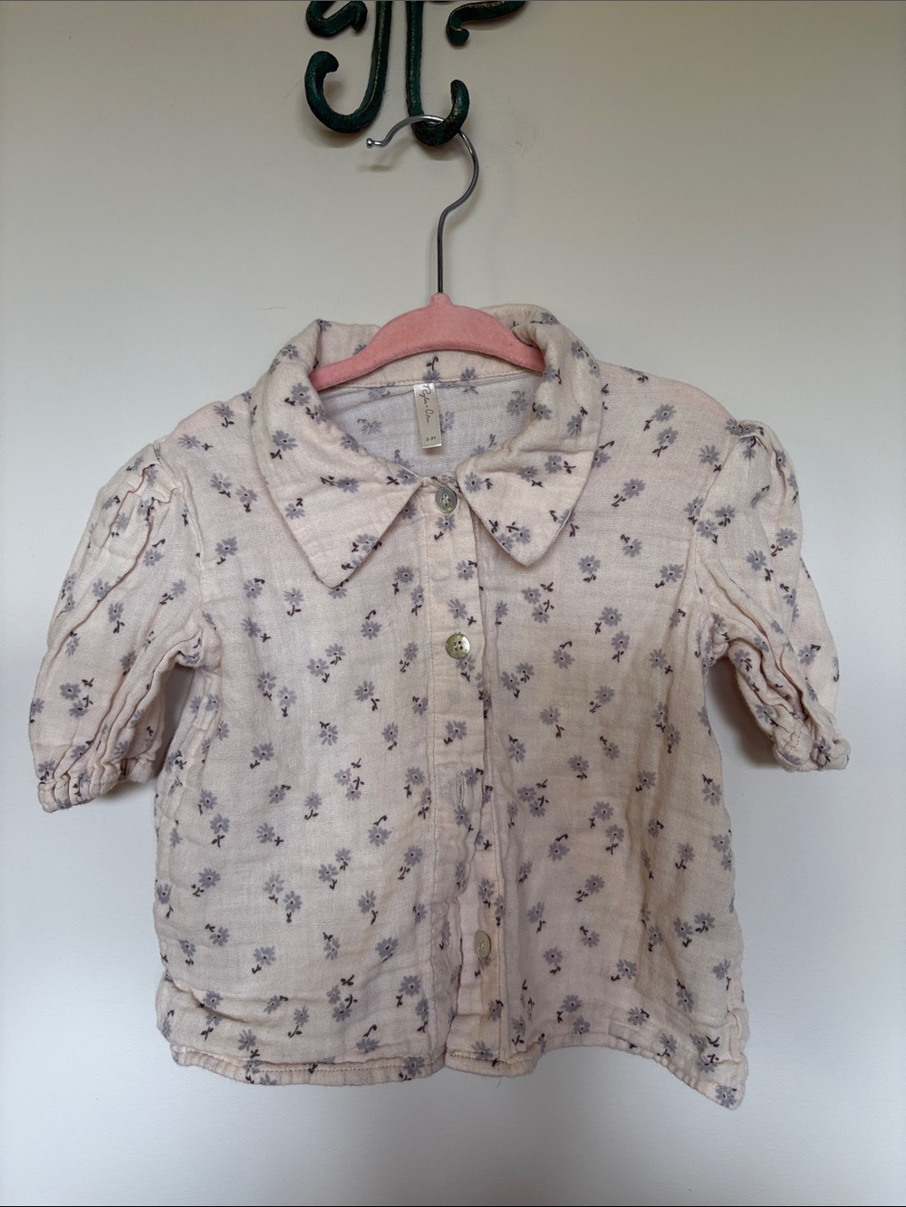 Rylee + Cru Floral Muslin Button-Up Top – 2–3Y